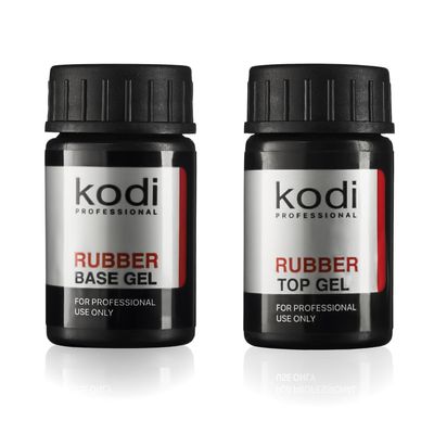 Professional Rubber Top &amp; Base Gel Set By Kodi | 14ml 0.49 oz | Soak Off, Polish Fingernails Coat Kit | For Long Lasting Nails Layer | Easy To Use, Non-Toxic &amp; Scentless | Cure Under LED Or UV Lamp
