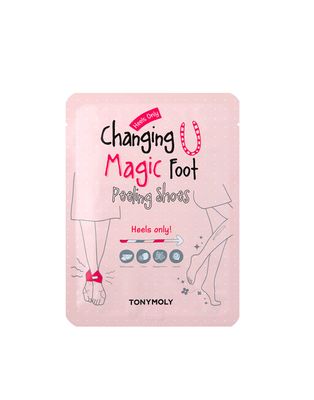 TONYMOLY Changing U Magic Foot Peeling Shoes, Exfoliating Foot Mask for Dry, Cracked Heels &amp; Callus Removal, Baby Soft Feet Spa Treatment at Home, 1 Pair