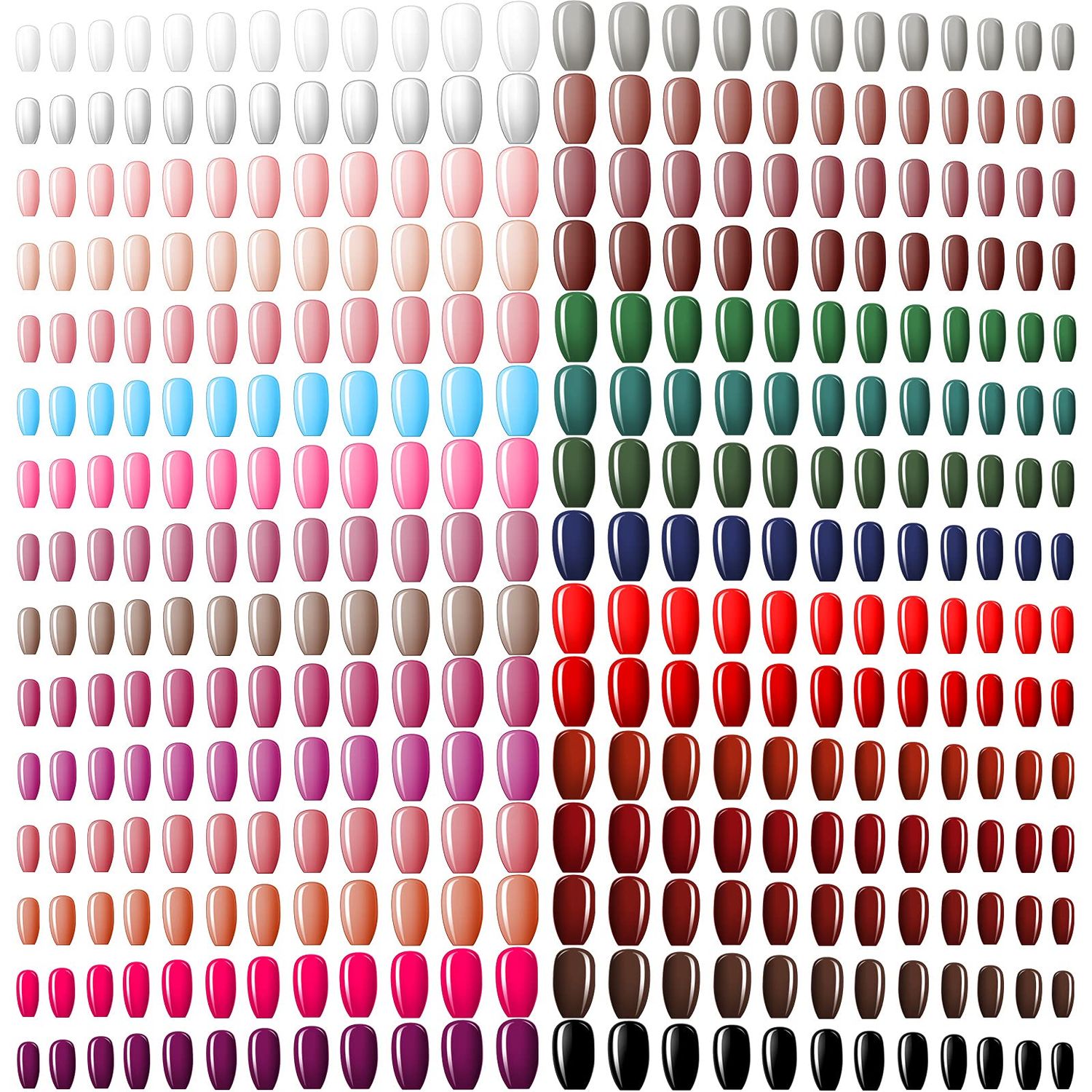 720 Pieces Fake Nails Short False Nails Medium Square Artificial Fake Nails Full Cover Fingernails Coffin Press on Nail Glossy False Nail Tip for Women Girls Kids DIY Nail (Classic Colors)