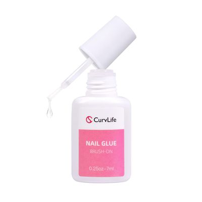Curvlife Super Strong Nail Glue Gel 7ml, Bond Brush for Acrylic Tips, Ultra Quick, Long Lasting for Press on Nails, Easy to Use for DIY