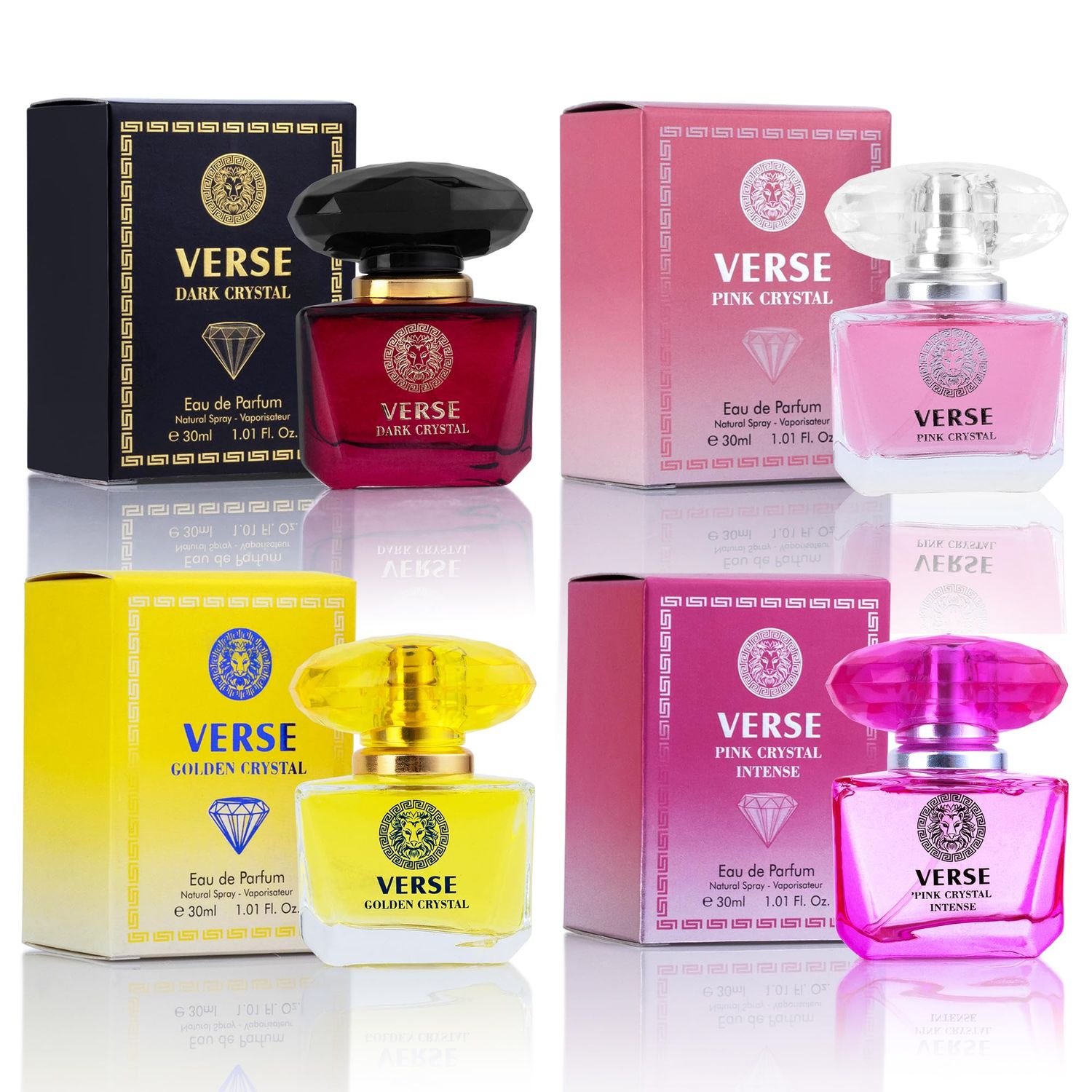NovoGlow Verse 4-Piece Mini Fragrance Set for Women Light One - Refreshing Combinations of Floral, Fruity &amp; Woody Scents -Ideal EDP Beauty Gift for Birthday, Anniversary Infinity Breeze