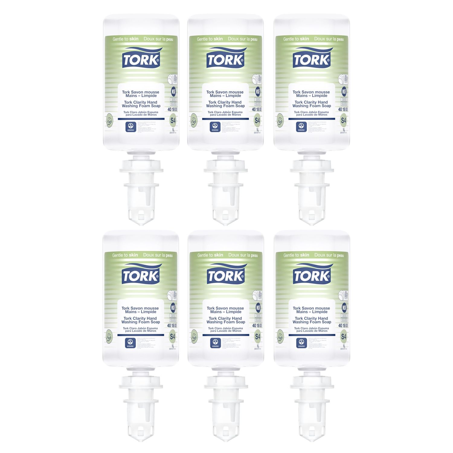 Tork Clarity Hand Soap Foam S4, 99 of Ingredients are of Natural Origin, 6 x 1L, 401800