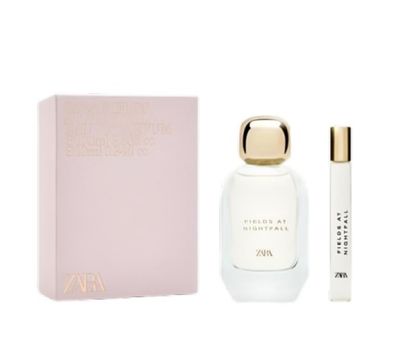 Zara Fields at Nightfall Christmas Edition Eau de Parfum Gift Set, 100ml (3.4 fl oz) 10ml (0.34 fl oz) | Praline, Jasmine &amp; Sandalwood Notes