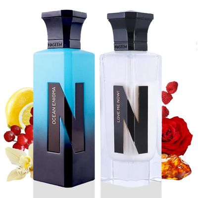 NASEEM Ocean Enigma &amp; Love Me Now Aqua Eau De Parfum | Unisex Fragrance with Fresh Citrus, Spicy, Woody Notes &amp; Subtle Floral Oud Blend | Long-Lasting, Perfumes All Occasions (Combo - 75ml Each)