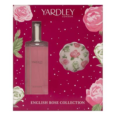Yardley Of London English Rose For Women 2 Pc. Gift Set (Eau De Toilette Spray 4.2 oz Compact Mirror), (Y63X1908-3)