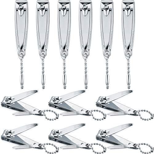 Bememo 12 Pcs Stainless Nail Clippers Set Fingernail Clippers and Toenail Cutter Tool Set, Men, Women