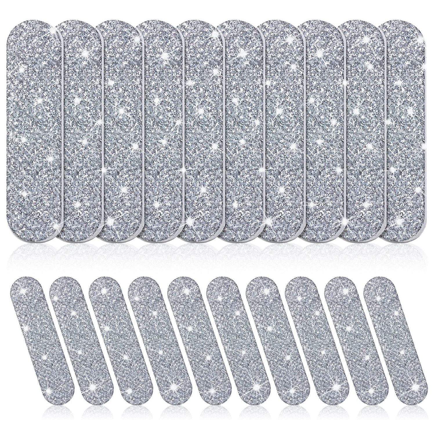 Sumind 100 Pack Nail Files Set Professional Double Sided Emery Boards for Nails Reusable 180 Grit Silver Diamond Files Bulk Home Natural Fingernails Toenails Manicure Pedicure Buffering Tools