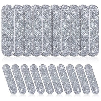Sumind 100 Pack Nail Files Set Professional Double Sided Emery Boards for Nails Reusable 180 Grit Silver Diamond Files Bulk Home Natural Fingernails Toenails Manicure Pedicure Buffering Tools