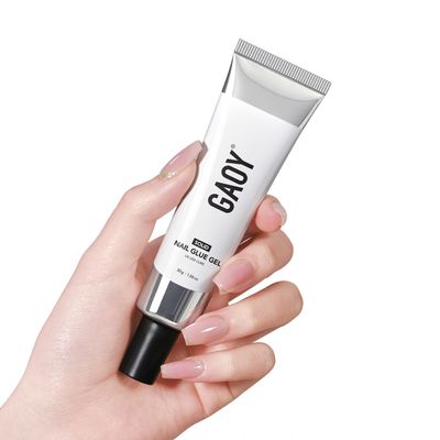 GAOY Solid Nail Glue Gel for Nail Tips, 30g Strong Solid Glue for Press Ons, Fake and Acrylic Tips, UV Light Cure