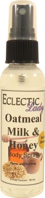 Eclectic Lady Oatmeal Milk And Honey Body Spray, Double Strength, 2 ounces, Body Mist for Women with Clean, Light &amp; Gentle Fragrance, Cologne with Soft, Subtle Aroma For Daily Use