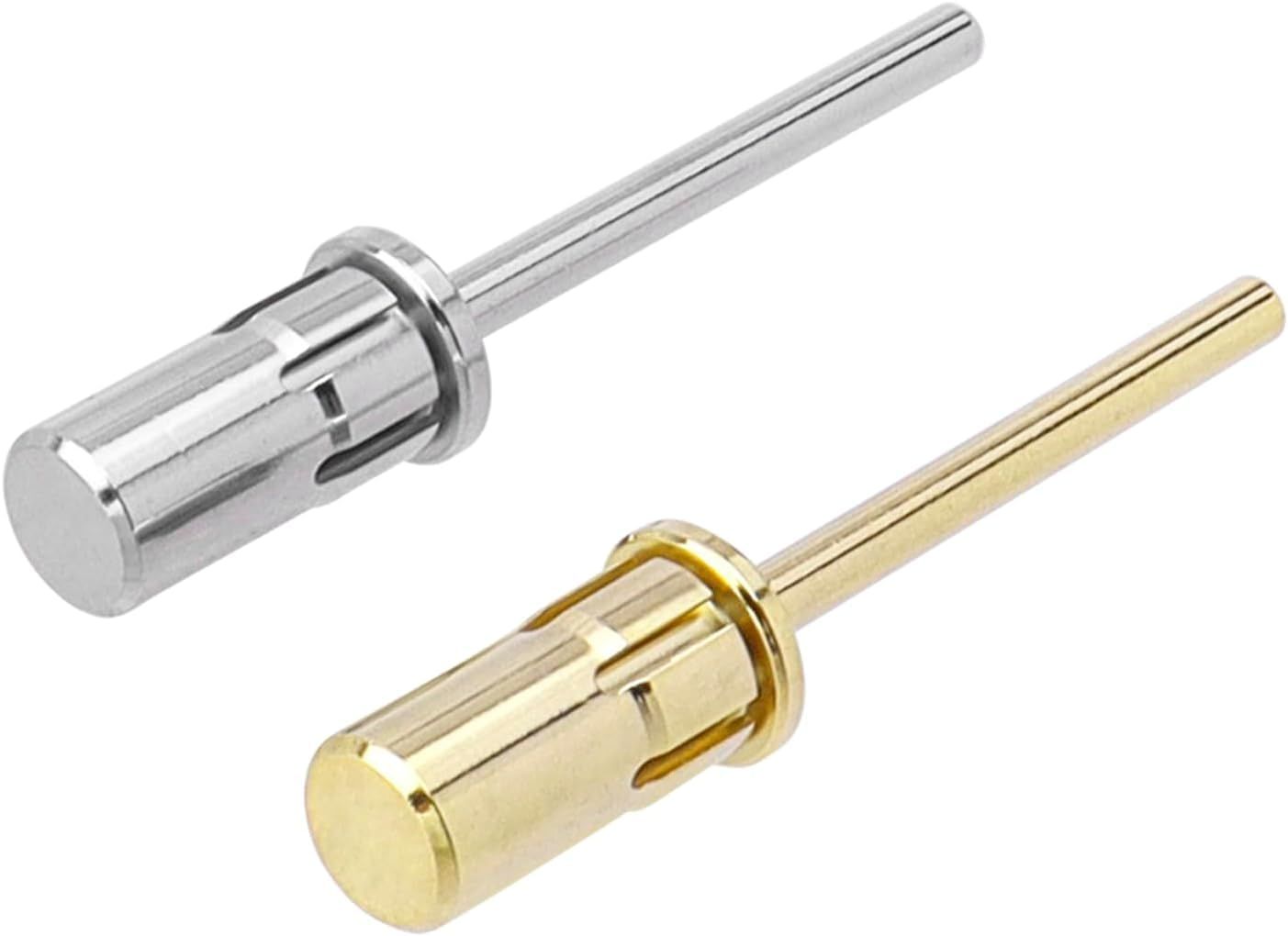 Bestgle 2Pcs Nail Art Easy-Off Mandrel Bit 3/32Inch Shanks, Fast Remove Acrylic or Hard Gelfor Manicure Tool Accessory Sanding Band Mandrel for Electric Nail File