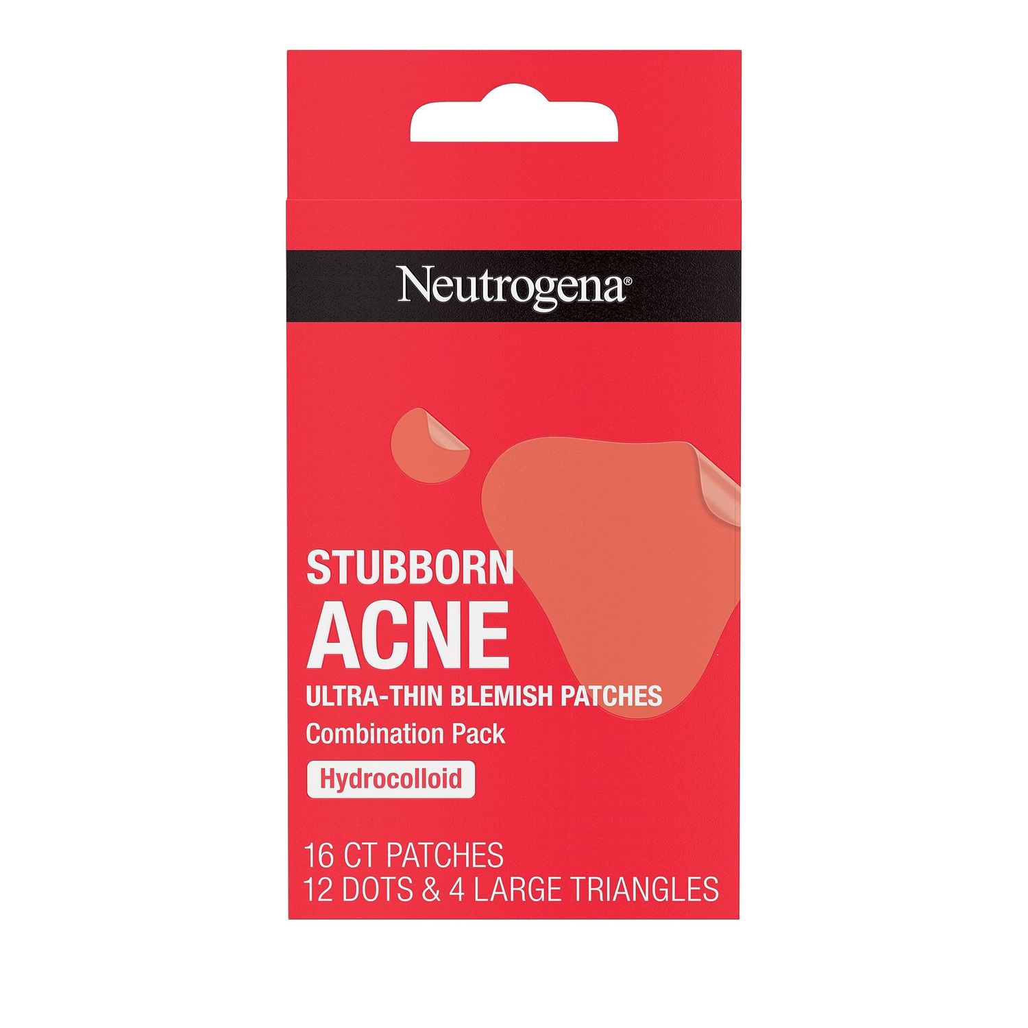 Neutrogena Stubborn Acne Blemish Patches Combination Pack, Ultra-Thin Hydrocolloid Acne Patch Absorbs Fluids &amp; Removes Impurities To Help Pimples Look Smaller, 2 Sizes, 16 Patches