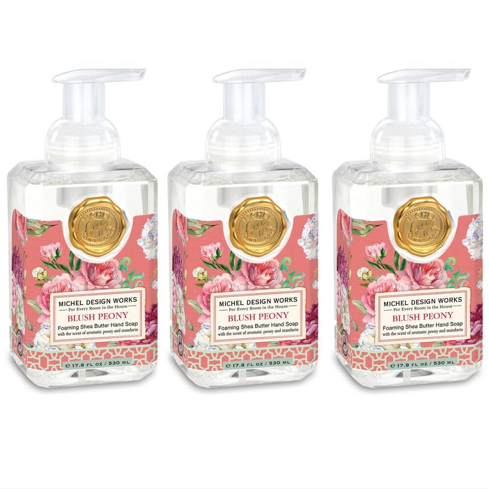 Michel Design Works Foaming Hand Soap, 17.8-Fluid Ounce, Blush Peony 3-PACK