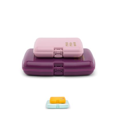 Caboodles Care Pack Lil Bit Set, Pink &amp; Violet, Travel Organizers for Makeup, Snap-Tight Latch for Mess-Free Travel, Compact Size