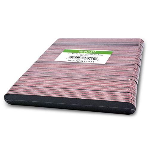 Karlash Professional Double Sided Emery Board 7 Black Nail File 50pcs (80/80 Grid)