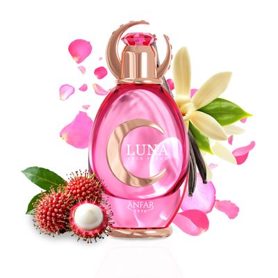 Anfar 1950 Luna Pour Femme Extrait de Parfum by, 3.4 Fl Oz, Top Notes: Litchi, Red Currant, Saffron, Jasmine,FOR WOMEN,100ML