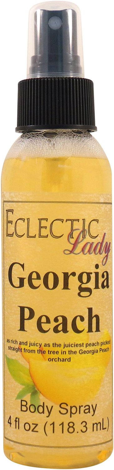 Eclectic Lady Georgia Peach Body Spray, 4 ounces, Body Mist for Women with Clean, Light &amp; Gentle Fragrance, Cologne with Soft, Subtle Aroma For Daily Use