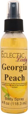 Eclectic Lady Georgia Peach Body Spray, 4 ounces, Body Mist for Women with Clean, Light &amp; Gentle Fragrance, Cologne with Soft, Subtle Aroma For Daily Use