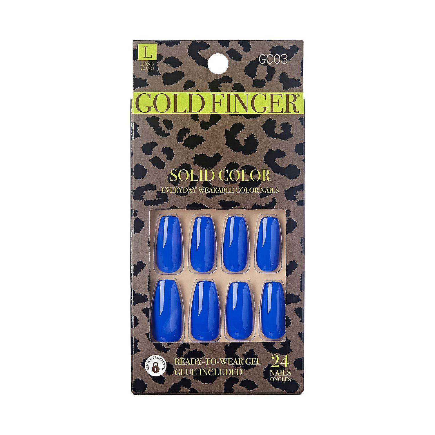 Gold Finger Full Cover Nails Gel Glam Ready to Wear Gel Manicure Long Nails