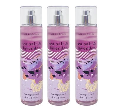 Bath &amp; Body Works Sea Salt &amp; Lavender 3 Pack Fine Fragrance Mist Set - Full Size