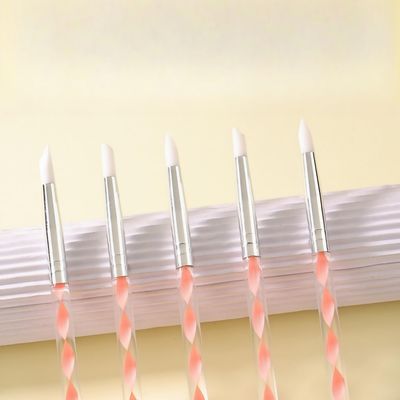 5pcs Nail Art Double-Headed Ballpoint Pen, Dot Pen, Diamond Pen, Silicone Pen, Dual-Purpose Carving Pen, Hollow Pen, Embossing Pen