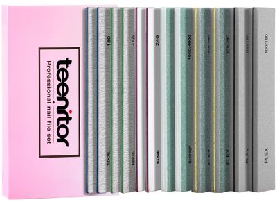 Teenitor 12pcs Nail Files and Buffers Set, Buffer Nail File 100/180 Fingernail Files for Women, Nail Buffer Block Emery Boards for Nails, 240 Grit Nail File