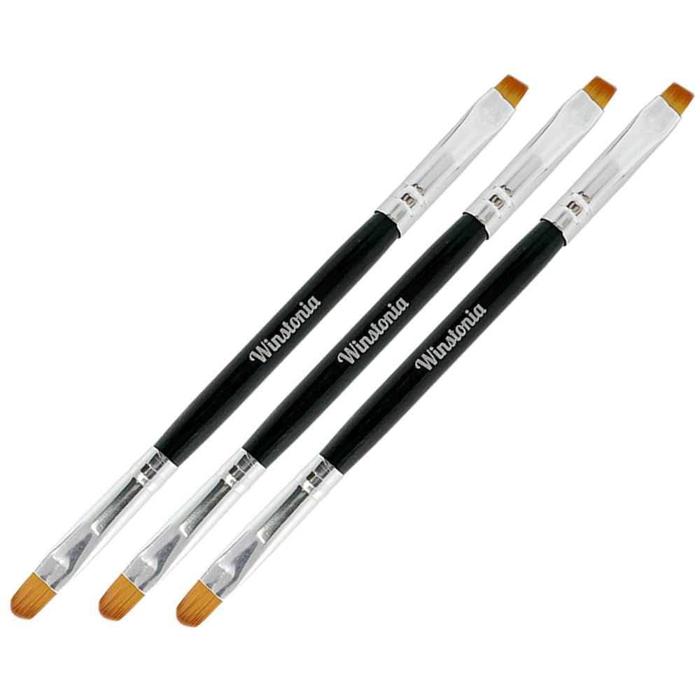 Winstonia Nail Art Brushes Set. Clean Up Brush Double Ended Tools Manicure Cuticle Cleaning Brush Nail Bed Professional Salon Result and Home Use.