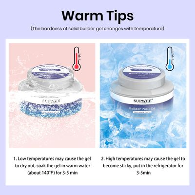 SUPWEE Solid Builder Gel 60G Clear Nail Builder Gel Large Capacity Hard Gel for Nails Non-Sticky 3D Sculpting Gel for Nail Carving Strengthen Modeling Nail Art DIY at Home
