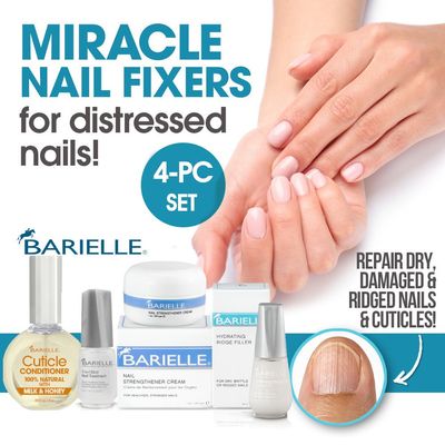 Barielle Miracle Nail Fixers Collection: 4-PC Nail Strengthening, Cuticle Care &amp; Nail Treatment Collection