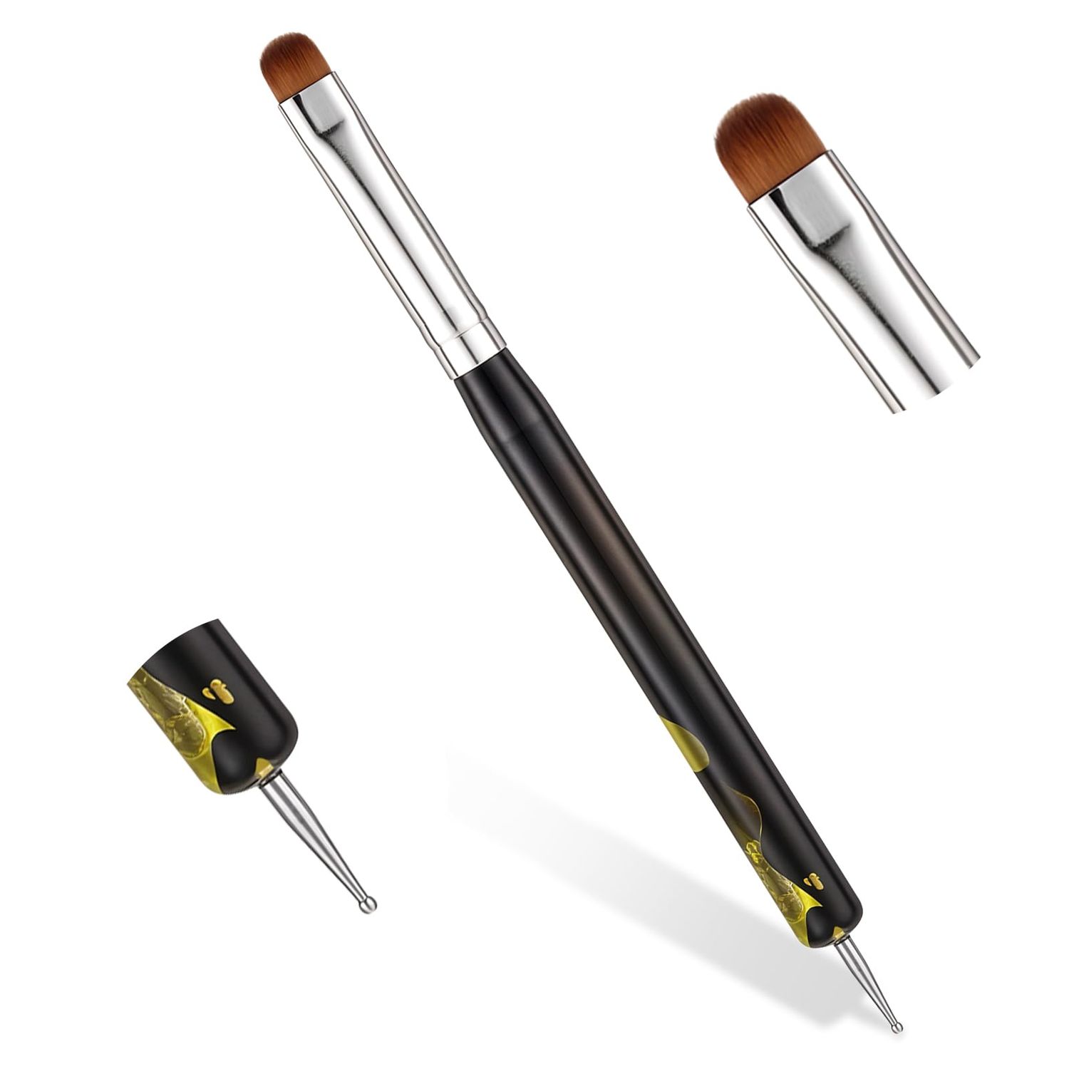 French Brush, 2-Way French Brush for Nails, Nail Brushes for Nail Art Acrylic Nail Brush, French Tip Tool for Professional Manicure Nails Art Design