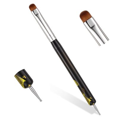 French Brush, 2-Way French Brush for Nails, Nail Brushes for Nail Art Acrylic Nail Brush, French Tip Tool for Professional Manicure Nails Art Design
