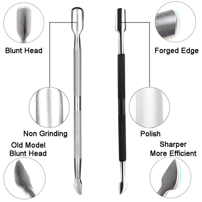 Ejiubas Cuticle Trimmer with Cuticle Pusher Cuticle Nipper Professional Grade Stainless Steel Cuticle Remover Cutter Clipper Durable Pedicure Manicure Tools (Black)