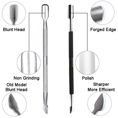 Ejiubas Cuticle Trimmer with Cuticle Pusher Cuticle Nipper Professional Grade Stainless Steel Cuticle Remover Cutter Clipper Durable Pedicure Manicure Tools (Black)