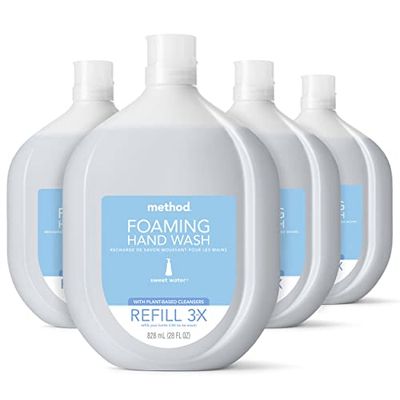 Method Foaming Hand Soap Refill, Sweet Water, Recyclable Bottle, Biodegradable Formula, 28 Fl Oz (Pack of 4)