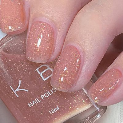 ASMAYSA Rose Gold Nail Polish - Quick Dry Nude Jelly Gel-like Polish, Neutral Translucent Pink for Women, Vegan 12ML No UV Light Needed