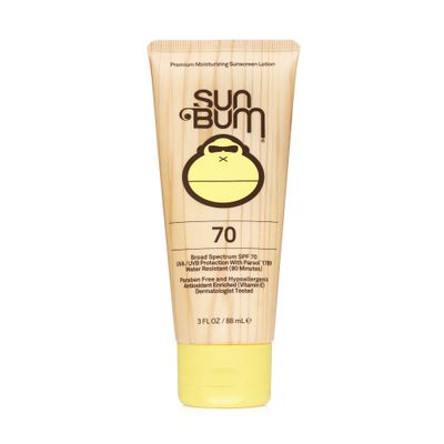 Sun Bum Original SPF 70 Sunscreen Body Lotion - Broad Spectrum Moisturizing Sunscreen with Vitamin E - Hawaii 104 Act Compliant (Made without Octinoxate &amp; Oxybenzone) - Travel Friendly - 3 oz
