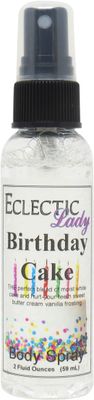 Eclectic Lady Birthday Cake Body Spray, 2 ounces, Body Mist for Women with Clean, Light &amp; Gentle Fragrance, Cologne with Soft, Subtle Aroma For Daily Use