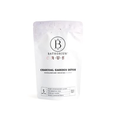 Bathorium Charcoal Garden Detox Crush, Purifying Bath Soak with Activated Charcoal &amp; Eucalyptus, pH-Balanced, Herb-Scented Bath Soak, 5 Baths, 21 oz