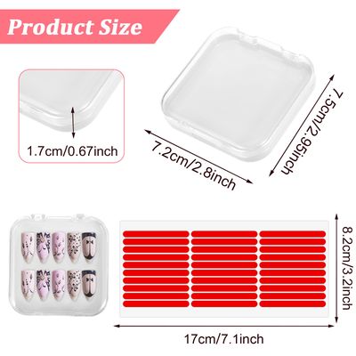 JJUNW 4PCS 2.95 Nail Art Display box Acrylic Press On Nail Storage Box Packaging Box with Adhesive Double Sided Tape for Nail Business Nail Art Nail Salon(White)