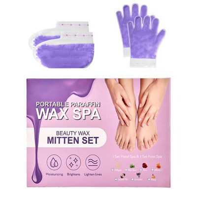 KmaxShip 10-Minute Paraffin Hand &amp; Foot Treatments, Self Contained Paraffin Wax Gloves and Booties Set for Intensive Hydration At Home (Lavender)