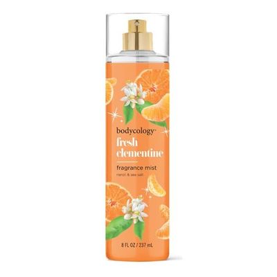Fresh Clementine Bodyc.ology Fragrance Body Mist, 8 fl oz, Citrus and Sea Salt Scent, pack 1