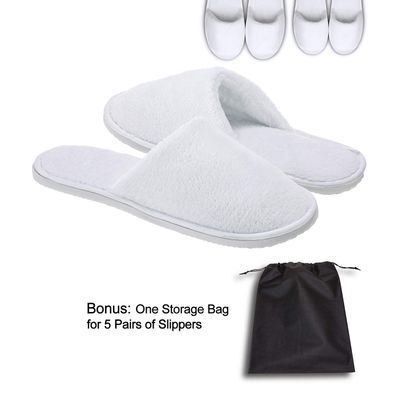 AhfuLife Spa Slippers - 5 Pairs of Disposable, Non-slip Guest Slippers for Hotel, Wedding, Travel &amp; Bedroom