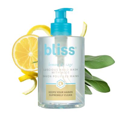 Bliss Lemon &amp; Sage Luscious Hand Wash with Aloe - Hydrating, Refreshing Hand Soap with Coconut Oil &amp; Vitamin B5 - Gently Cleanses Without Drying - 12.14 fl oz