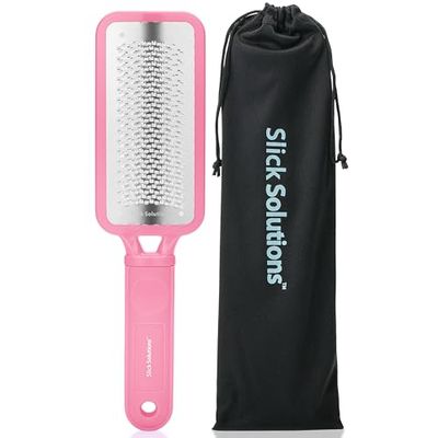 Slick Foot File Callus Remover - Pink Foot Scraper &amp; Rasp for Dead Skin, Heel Scrubber