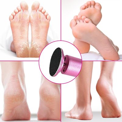 Electric Foot calluses Remover, Adjustable Foot Speed, Professional Foot Repair Tool, Equipped with 60 Pieces of Sandpaper, Suitable for Men and Women with Dead Skin calluses, Dry and Cracked, Pink
