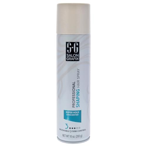 Salon Grafix Shaping Hair Spray Super Hold - Flexible and Brushable - Hairspray for Women and Men - Professional Quality Results - Unscented - 10 oz