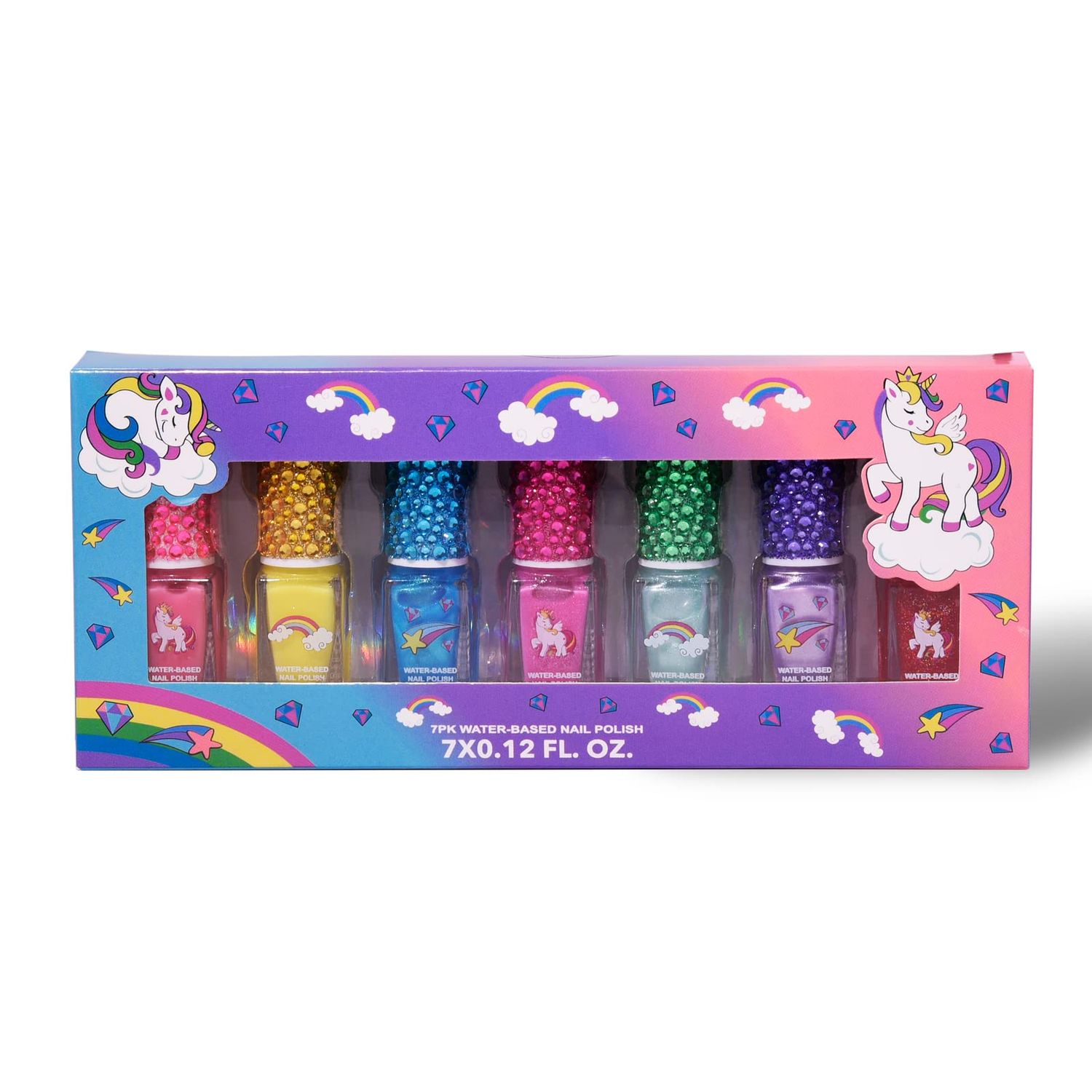 Mebtmel 7Pcs Nail Polishes Set for Girls, Kids Non Toxic Water Based Peef-Off Quick Dry Nail Polishes