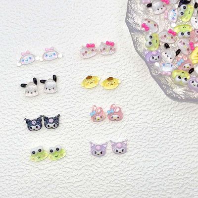 80Pcs Kawaii Nail Charms Set, 3D Cartoon Colorful Nails Accessories for DIY Nail Art, Y2k Resin Rhinestones Nail Decorations (80P)