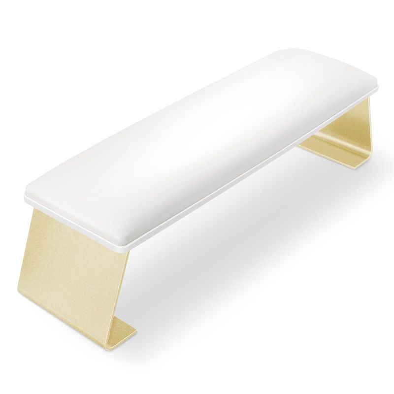 Erasable Arm Rest for Nails Tech, Luxury Nail Arm Rest White Manicure Hand Rest for Nails Tech with Non-Slip Aluminum Alloy Legs, Cleanable Technology Leather