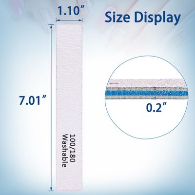 LNAUJS 3PCS Professional Reusable Double-Sided 100/180 Grit Blue Nail File